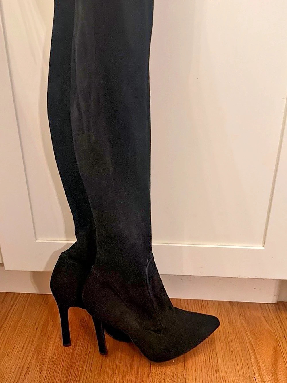Zara Women's Black Over-the-Knee Heeled Boots
